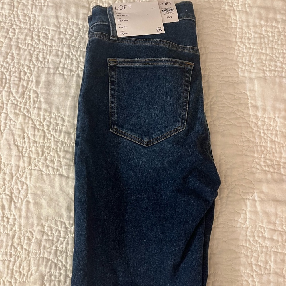LOFT High Rise Skinny Jeans - Classic Blue